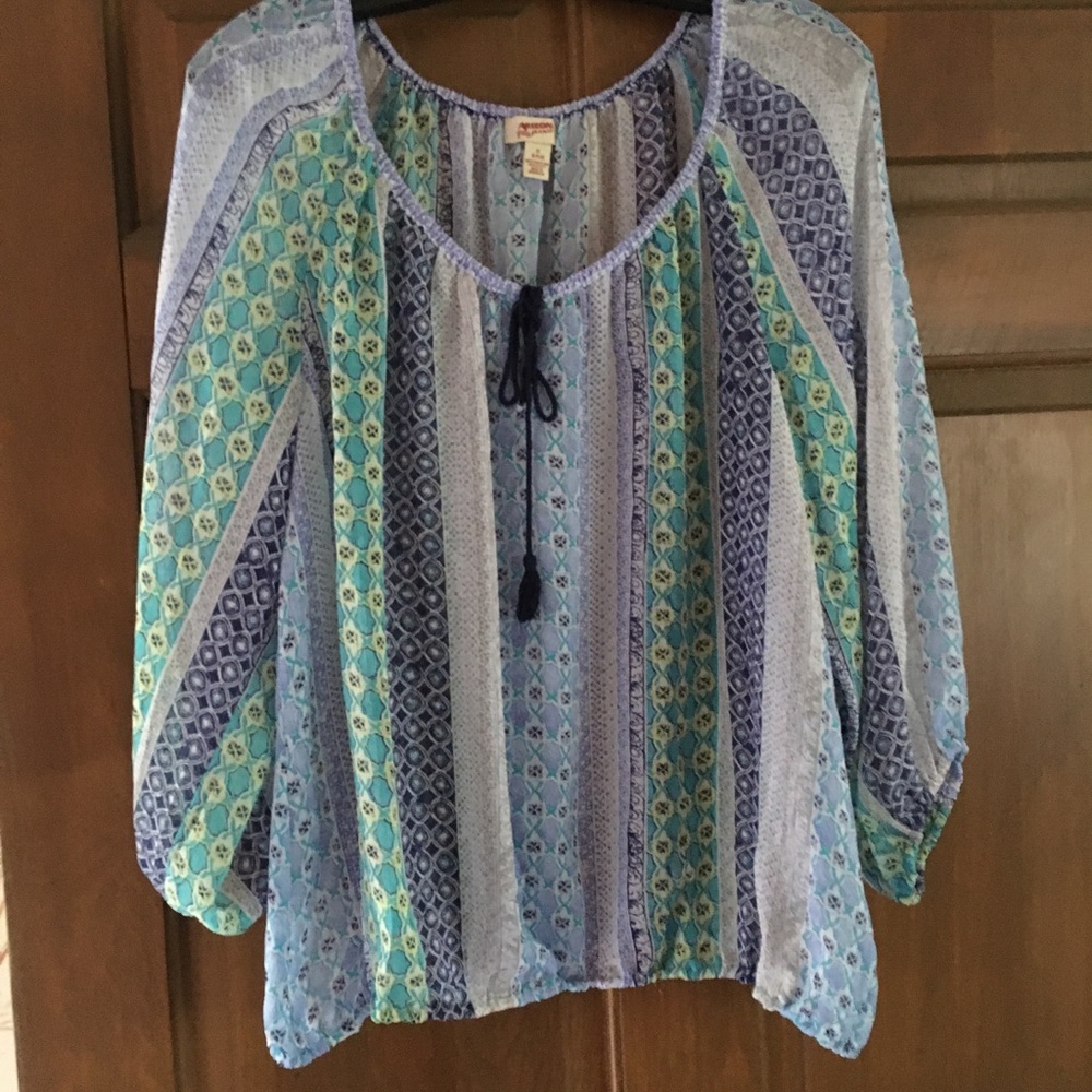 NWT pastel peasant blouse Junior size